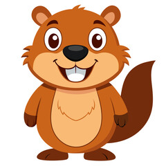 Happy cartoon squirrel isolated on white background