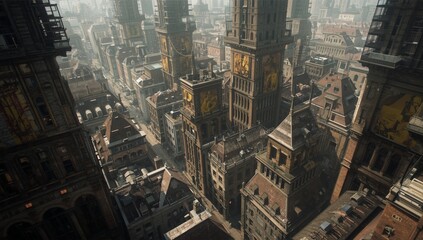 A dense, old city is viewed from above.