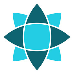 Obraz premium Abstract geometric shapes in teal and cyan on a white background vector
