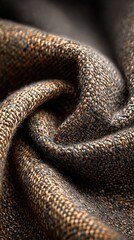 Fototapeta premium Close-up of dark fabric with subtle shimmer, folded in soft, swirling curves