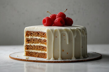 chocolate cake with raspberries