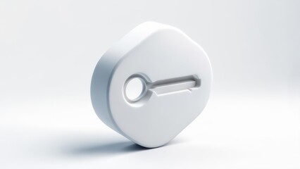3D white key icon
