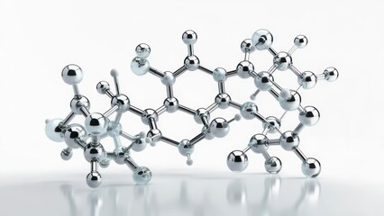 3D model of metallic chemical molecules