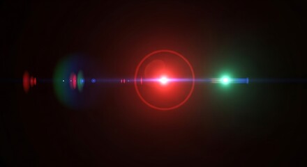 Vibrant RGB Lens Flare Bursting with Light and Color Against a Dark Abstract Background