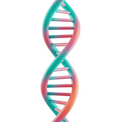 Colorful dna helix isolated on transparent background