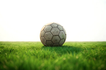 Fototapeta premium Soccer Ball on Green Grass Field