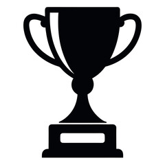Vector art of black trophy icon isolated on white background