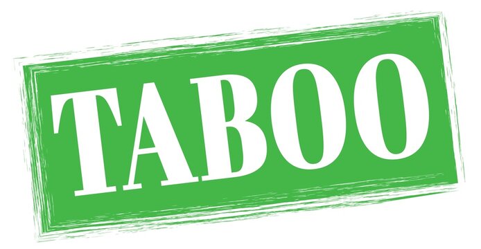 TABOO text written on green stamp sign.