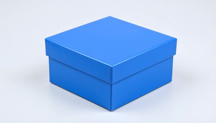 Fototapeta premium Bright Cobalt Blue Gift Box on a Light Gray Background