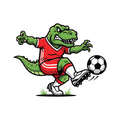 T-Rex Soccer Kick Action illustration