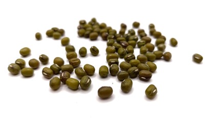 a group of Mung beans isolated on white background