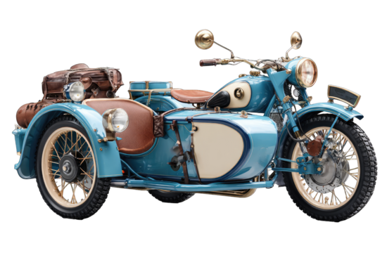 Vintage blue motorcycle sidecar