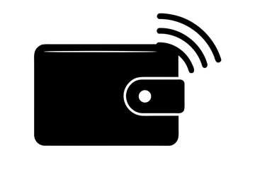 Obraz premium Digital wallet contactless payment financial transaction money silhouette vector illustration