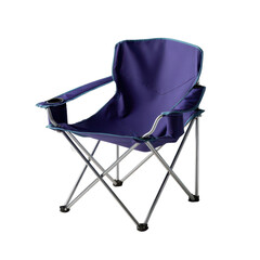 Foldable camping chair isoleted on transparent background .