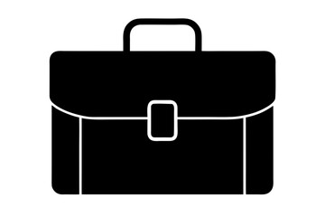 Briefcase business bag work document file case portfolio silhouette vector illustration