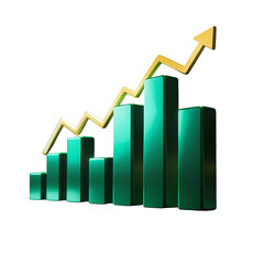 business graph on white background