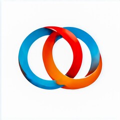intertwined rings logo abstract unity and connection theme isolated on white background