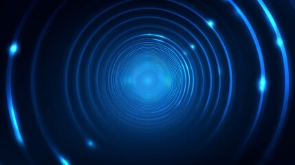 Futuristic abstract blue background with glowing circles and soft bokeh effects for science fiction design Digital art illustration with luminous spheres and ethereal light patterns.