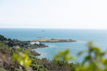 Dalkey Island and coastline view from Dublin, Ireland