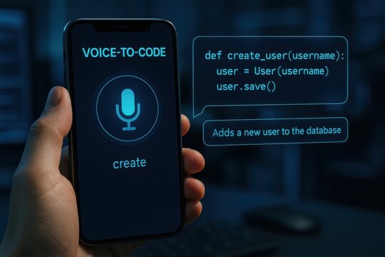 Voice-to-Code Mobile Interface Translating Speech Commands to Python Code with AI Assistance
