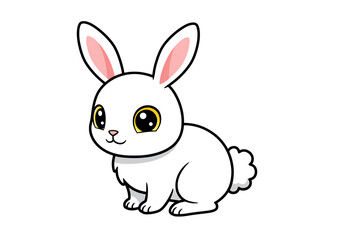 Obraz premium Cute Black Bunny Rabbit Illustration Pixel Art Design for Childrens Book Card or Website isolated on transparent background