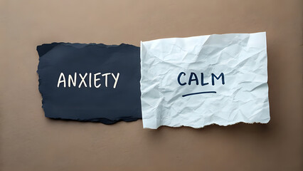 Side-by-side comparison of emotional states, likely used to symbolize mental health transitions or emotional balance