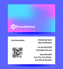 Modern Business Card Design with Gradient and Contact Information