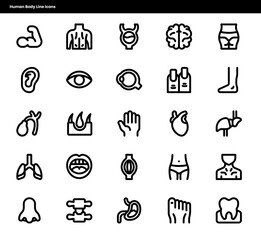Human Body Line Icons