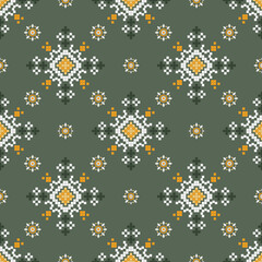 Seamless traditional ikat pattern in geometric and tribal-inspired design. Ideal for textiles, wallpapers, and ethnic-themed projects.