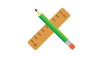 Pencil and Ruler Crossed | School Supplies