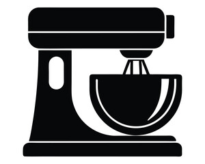 Stylish Stand Mixer Vector Icon on White Kitchen Appliance Illustration