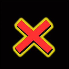 Fototapeta premium red cross representing no with glow effect concept of no wrong mistake dont
