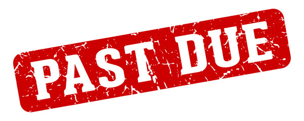 past due rectangular sign. past due stamp