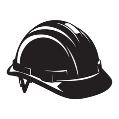 Fototapeta premium Glossy black hard hat on transparent background. Transparent background