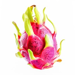 Isolated Dragonfruit on a transparent background vibrant colors and crisp detail