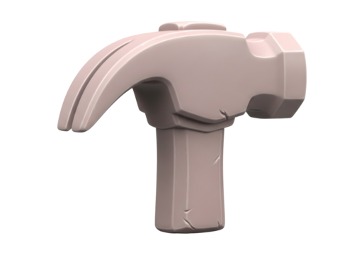 Beige Hammer Construction Tool Isolated on Black Background Home Improvement Equipment Handheld Carpentry Instrument