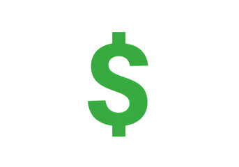 Obraz premium Green Dollar Sign Symbol Financial Icon isolated on transparent background