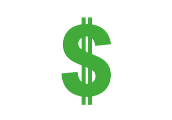 Obraz premium Green Dollar Sign Icon isolated on transparent background