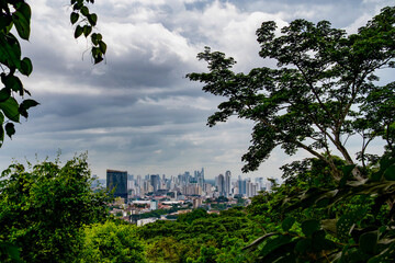 The skyline of Panama City from Metropolitan Natural Park