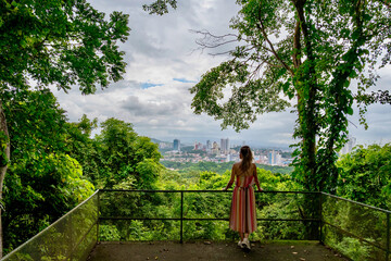 Girl looking out over Panama City