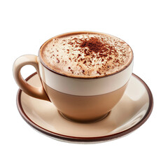 Obraz premium Creamy coffee drink in a ceramic cup