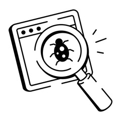 A drawing style icon depicting virus scan
