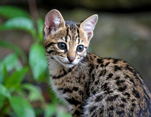 Obraz premium Close-up of a spotted kitten