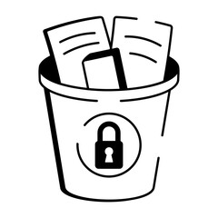 A hand drawn style icon showing secure delete
