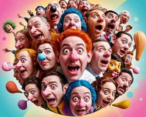 The sphere of idiots. Cartoon