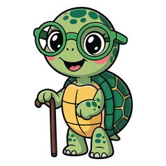 Fototapeta premium Turtle Funny animal cartoon vector art