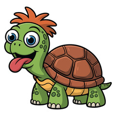 Obraz premium Turtle Funny animal cartoon vector art