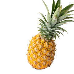Fototapeta premium A single fresh ripe whole pineapple fruit isolated on a transparent background png
