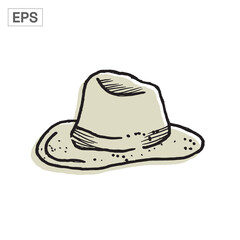 Hand-drawn Fedora Hat Illustration graphic