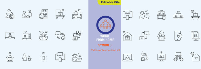 Video icon set. Containing camera, play, pause, media, online video, live, production, player, movie and cinema icons. Solid icon collection.